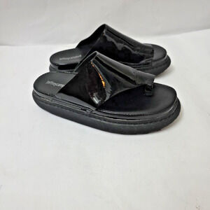 Jeffrey Campbell Chopper Platform Sandal Black Patent Leather Y2K size 9